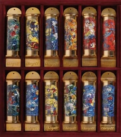 Marc Chagall, '12 Tribes of Israel', 24K Gold Plated Limited Edition Mezuzahs