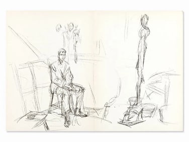 Alberto Giacometti 'Personnage dans l'atelier' lithograph, 1961