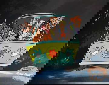 Hanna-Barbera, Scooby Doo, The Gang in the Mystery Machine, Limited Edition Animation Cel