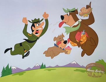 Hanna-Barbera, Yogi Bear, Boo Boo & The Park Ranger, Limited Edition Animation Cel
