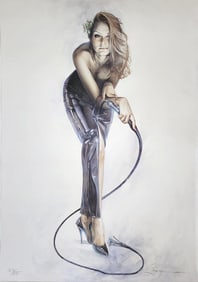 Hajime Sorayama, 'Woman With Whip', Signed Limited Edition Lithograph