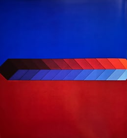 Victor Vaserely, Blue and red structures and backgrounds