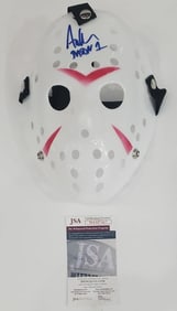 Jason Mask Hand signed by Original Jason (Ari Lehman) JSA Cert