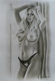 Femme nu, Original oil dry brush, 2021