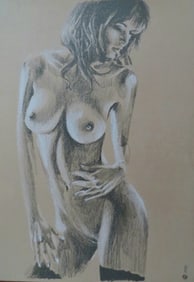 Pin Up, Femme Nu Pencil drawing, 2010 - 11x8