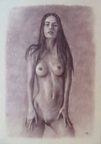 Femme Nu, Original pastel drawing, C2000