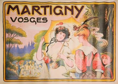 Original 2nd Edition Vintage Poster -Lucien Metivet 'Martigny' 1900'S