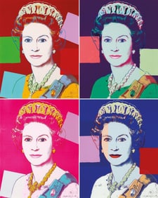 Andy Warhol, Reigning Queens, Queen Elizabeth, 4 Piece Portfolio, Limited Edition Silk Screen,