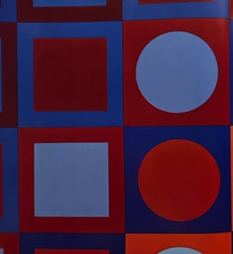 Victor Vaserely, Red and Blue Spheres and Backgrounds