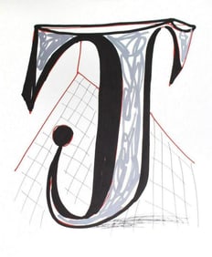 David Hockney, Letter J - Framed Lithograph
