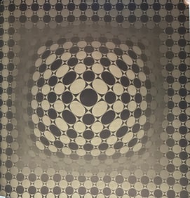 Victor Vaserely, Blue, red, green, and purple pattern