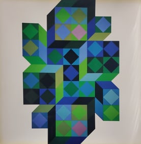 Victor Vaserely, TRIDIM-B, 1968 Framed