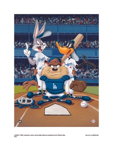 Warner Bros, Looney Tunes, Bugs, Daffy & Taz, "At The Plate, Los Angeles Dodgers"