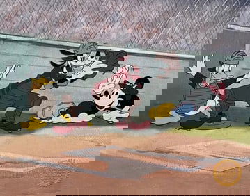 Disney, 'Vintage Mickey Mouse, Goofy & Donald Play Baseball', Limited Edition Animation Cel