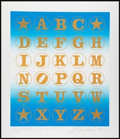 Robert Indiana, 'Blue & Gold Alphabet', Artist Proof Screen Print, 2011