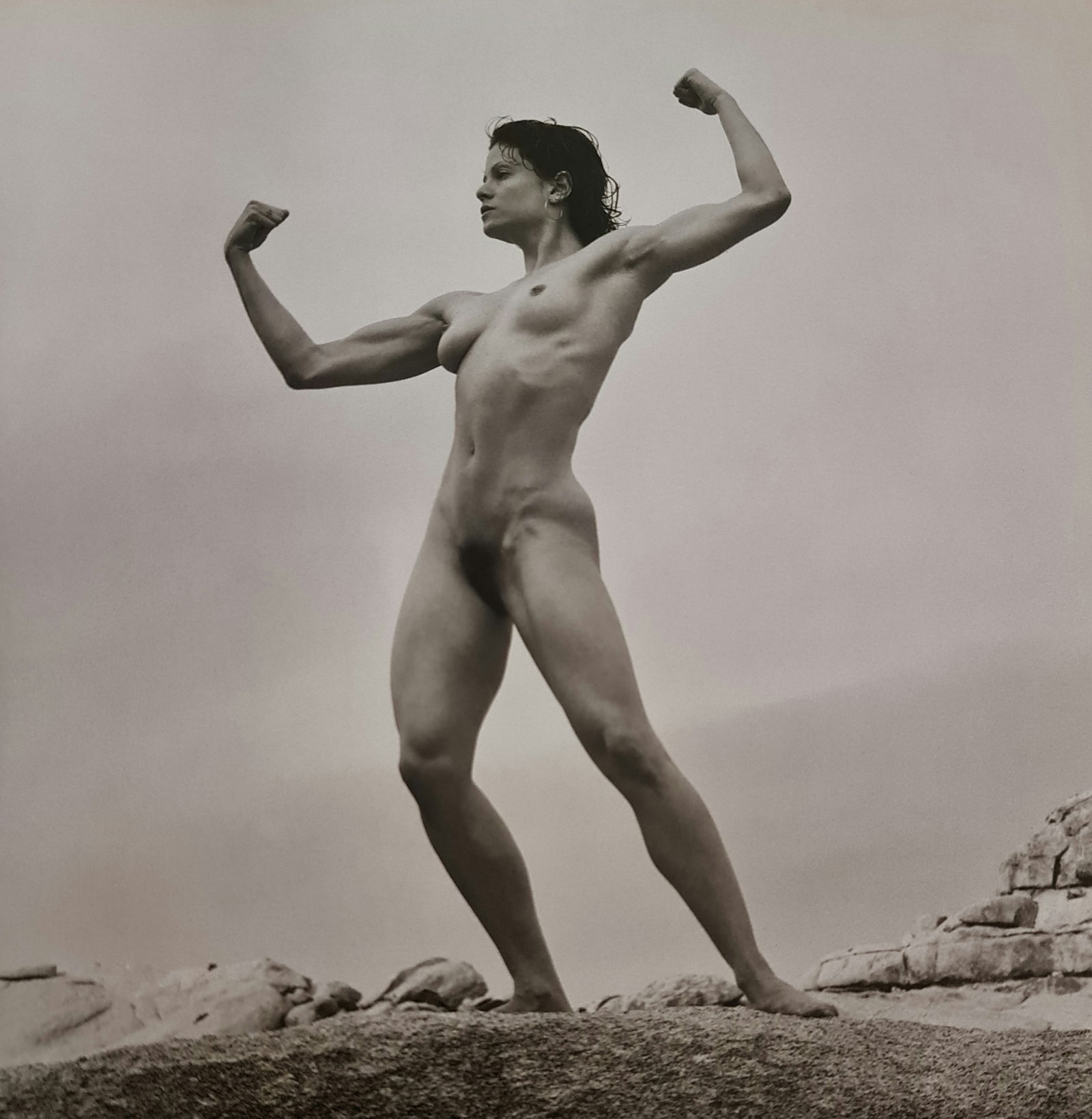 Robert Mapplethorpe, Lisa Lyon, 1980: Photographer: Robert Michael Mapplethorpe (1946-1989) was an American photographer, best known for his black-and-white photographs. His work featured an array of subjects, including celebrity portrait