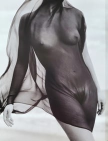 Herb Ritts, Female Torso with Veil, Paradise Cove, 1984