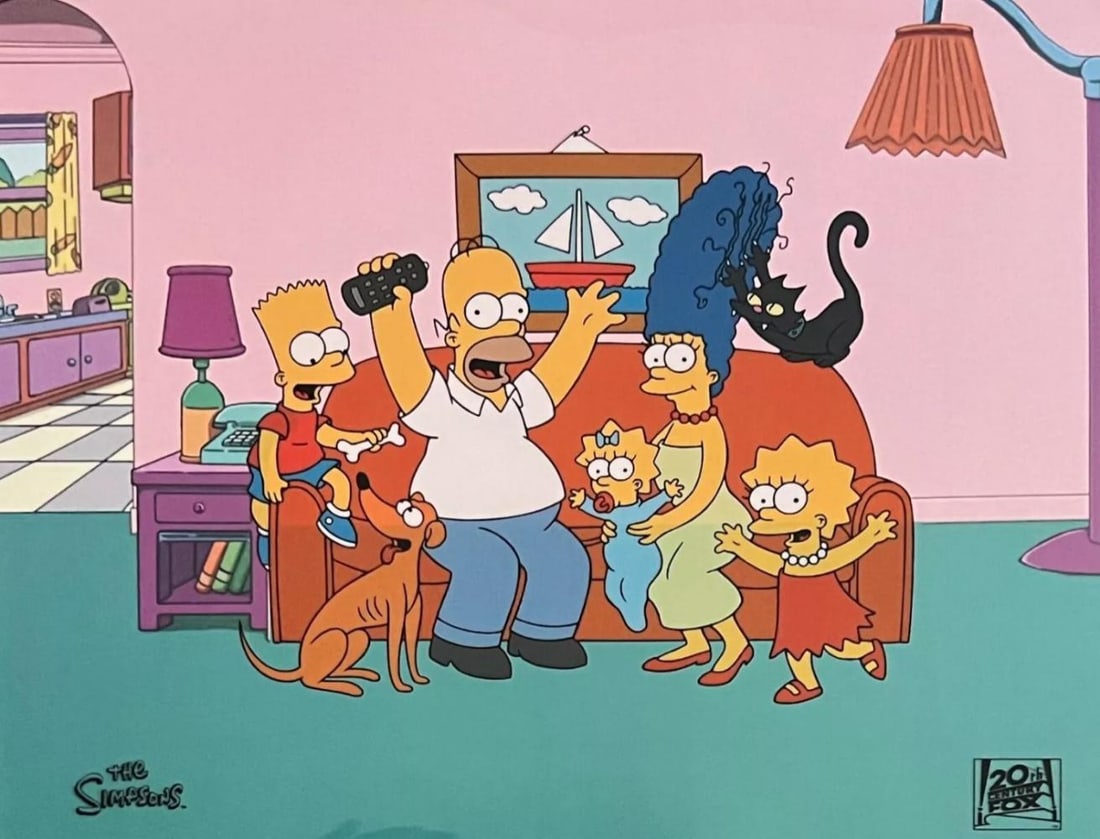 20th century fox studios, The Simpson's Family Portrait Animation, Limited Edition Sericel (1 of 1)