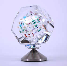 Jon Kuhn, 'Wings of Heat', 12-Sided Dodecagon Glass Sculpture on rotating base, 2023