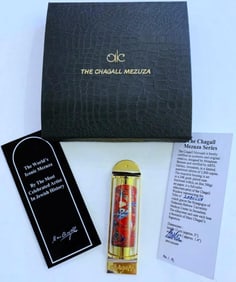 Marc Chagall, 'Zebulun' Silk Screen in 24K Gold Plated Limited Edition Mezuzah
