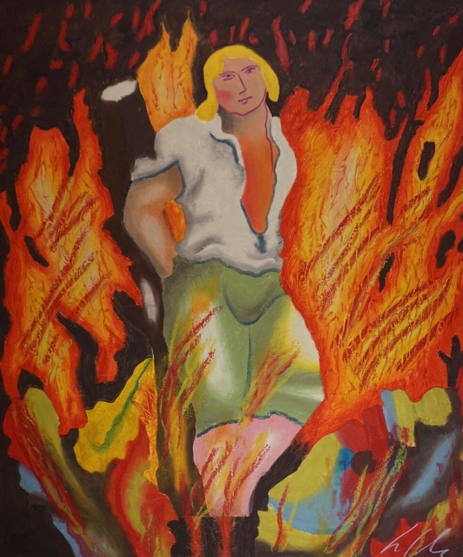 Sandro Chia, 'Untitled #9', Signed Limited Edition Etching, 1990: Artist: Sandro Chia (1946 - Present) Title: Untitled #9 Medium: Carborundum etching with hand coloring Signed: Hand Signed Edition: Out of 50 Origin: Paris Measurements: 47" x 39" Year: 1989-1990 Publ