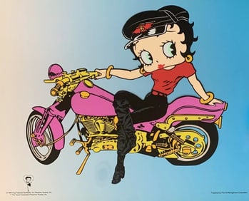 Fleischer, 'Betty Boop - On a Pink Harley Davidson', Limited Edition Animation Cel