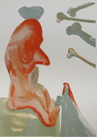 Salvador Dali, Divine Comedy Hell Canto 20 Decomposition, Woodcut Lithograph II