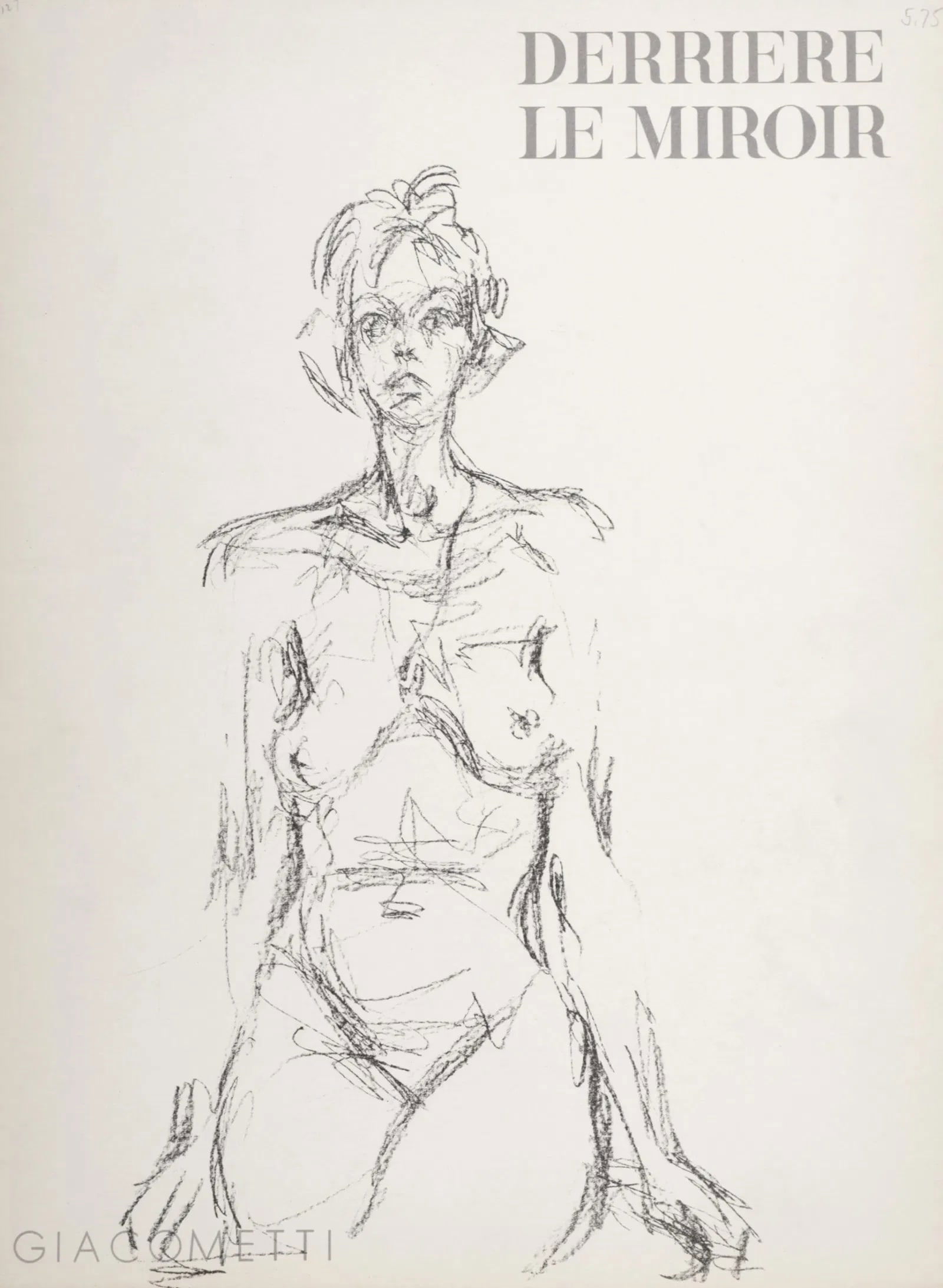 Alberto Giacometti 'Derriere Le Miroir' lithograph, 1961 (1 of 2)