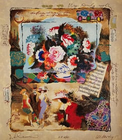 Alexander Galtchansky And Tanya Wissotzky, 'Evening Bouquet' Hand Signed Limited Edition Serigraph