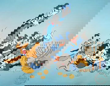 Disney, Mickey Mouse Family Hanukkah, Limited Edition Sericel