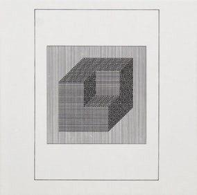 Sol Lewitt, 'Untitled' - Sectioned 3D Cube, From The Suite 'Ficciones', Silkscreen
