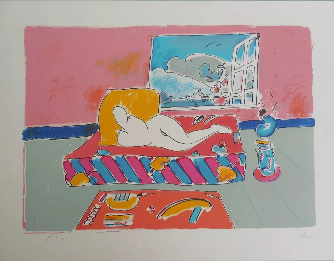 Peter Max "By The Window" Hand Signed & Numbered AP Lithograph: Artist- Peter Max Title- "By The Window" Signed- Hand Signed Edition Numbered AP 12 Type- Lithograph Condition- Excellent