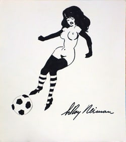 Playboy | LeRoy Neiman Femlin Soccer Star, Original Drawing