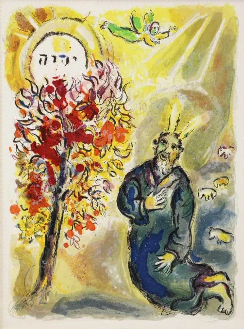 Marc Chagall, 'Moses & the Burning Bush' 1966, original lithograph from The Story of the Exodus (1 of 1)