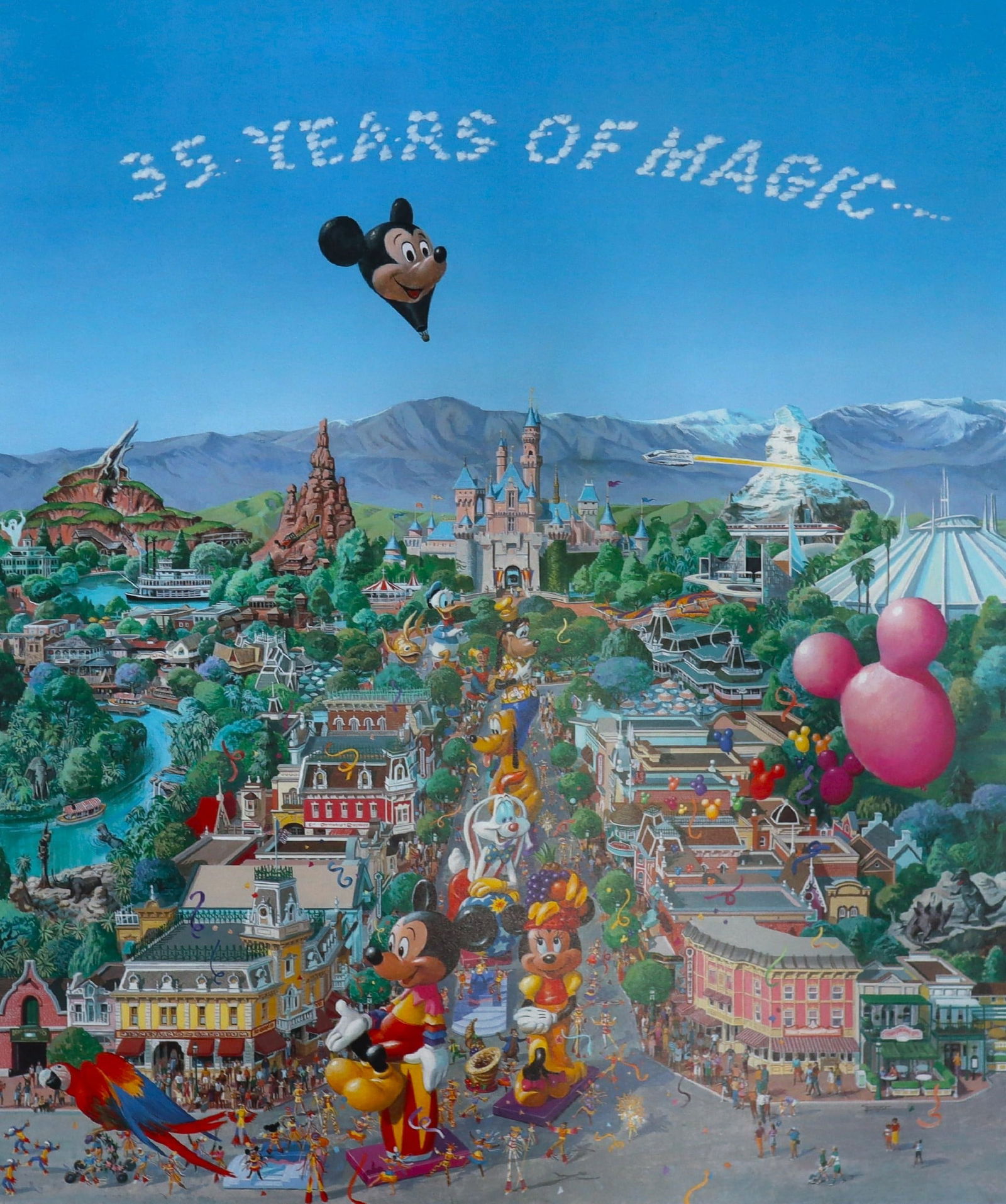 Charles Boyer, '35 Years of Magic', Signed Limited Edition Disney Lithograph, 1990: Artist: Charles Boyer (1935 - 2021) Title: '35 Years of Magic' Year: 1990 Limited Edition: 4956 out of 5000 Signed: C Boyer Image Size: 23.25"x19.5" Type: Lithograph Material: Paper Description: A com