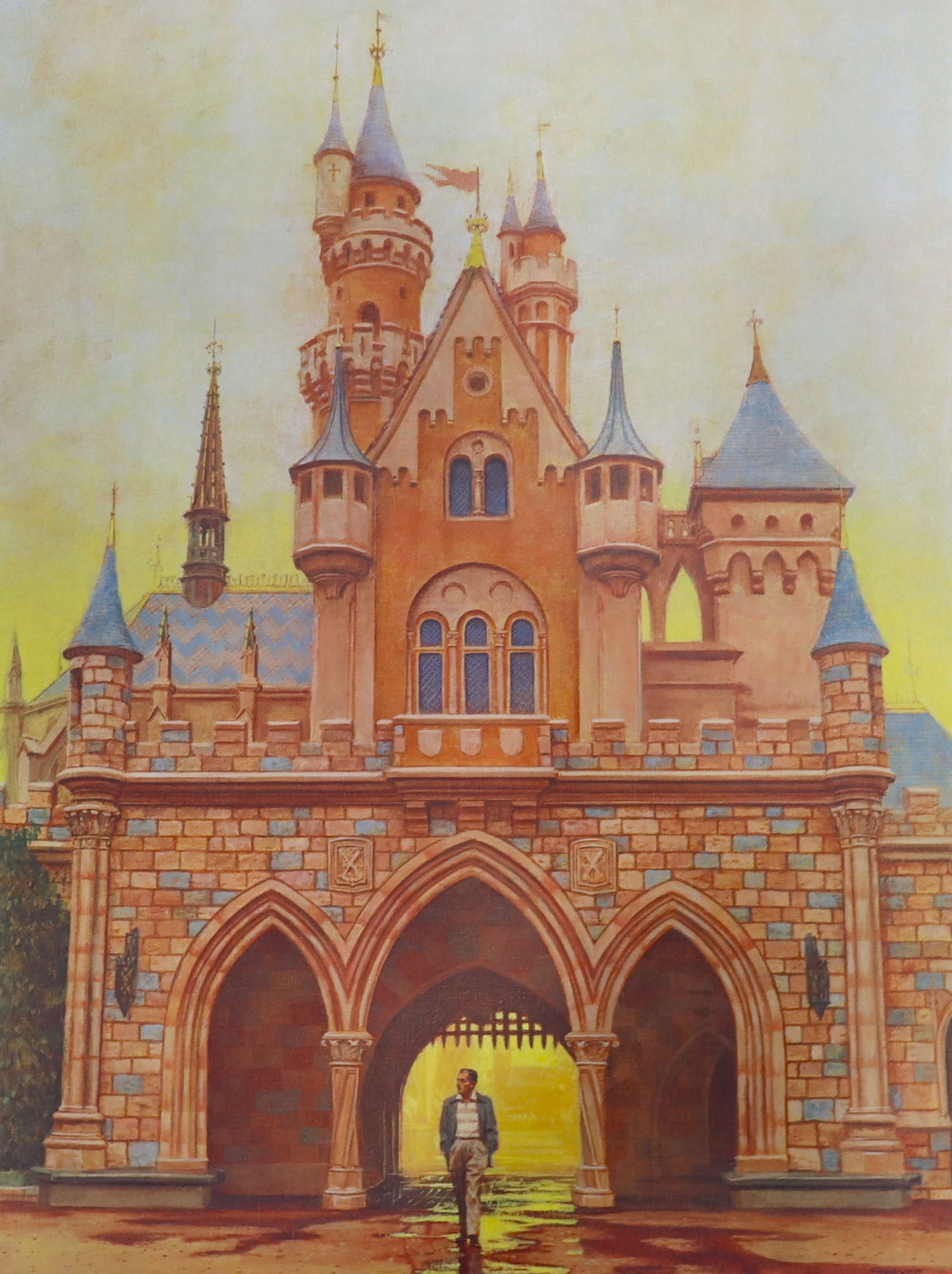 Charles Boyer, Sleeping Beauty's Castle, Signed Limited Edition Disney Lithograph, 1985: Artist: Charles Boyer (1935 - 2021) Title: 'Footsteps' Year: 1985 Limited Edition: 400 Signed: C Boyer Image Size: 27.5"x21.5" Type: Lithograph Material: Paper Description: This is a limited edition l