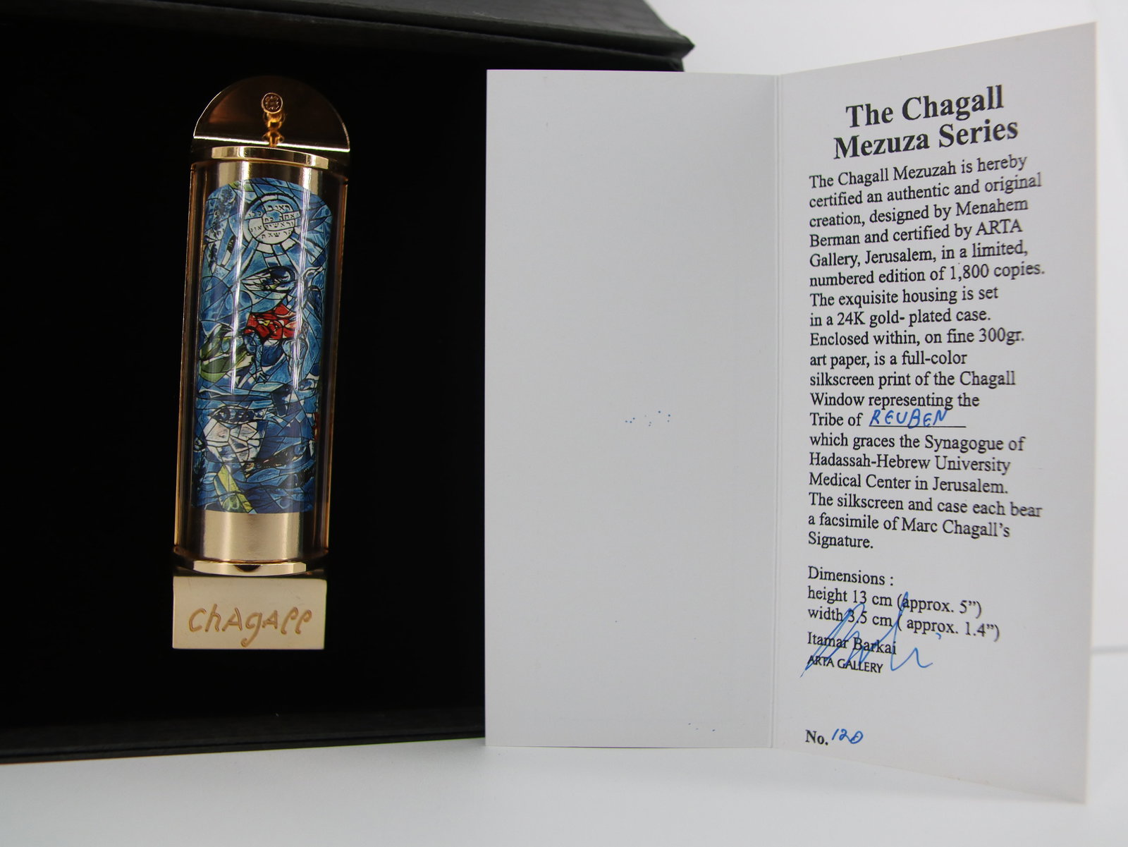 Marc Chagall, "Reuben" Limited Edition 24K Gold Plated Mezuzah (1 of 6)