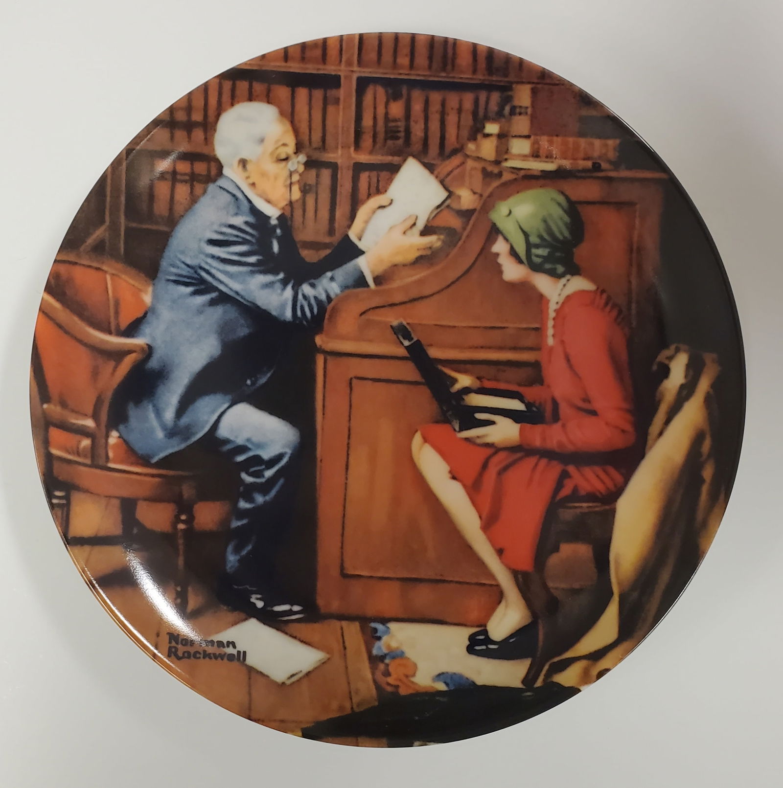 Norman Rockwell The Professor 1988 Vintage Collectors Plate (1 of 3)