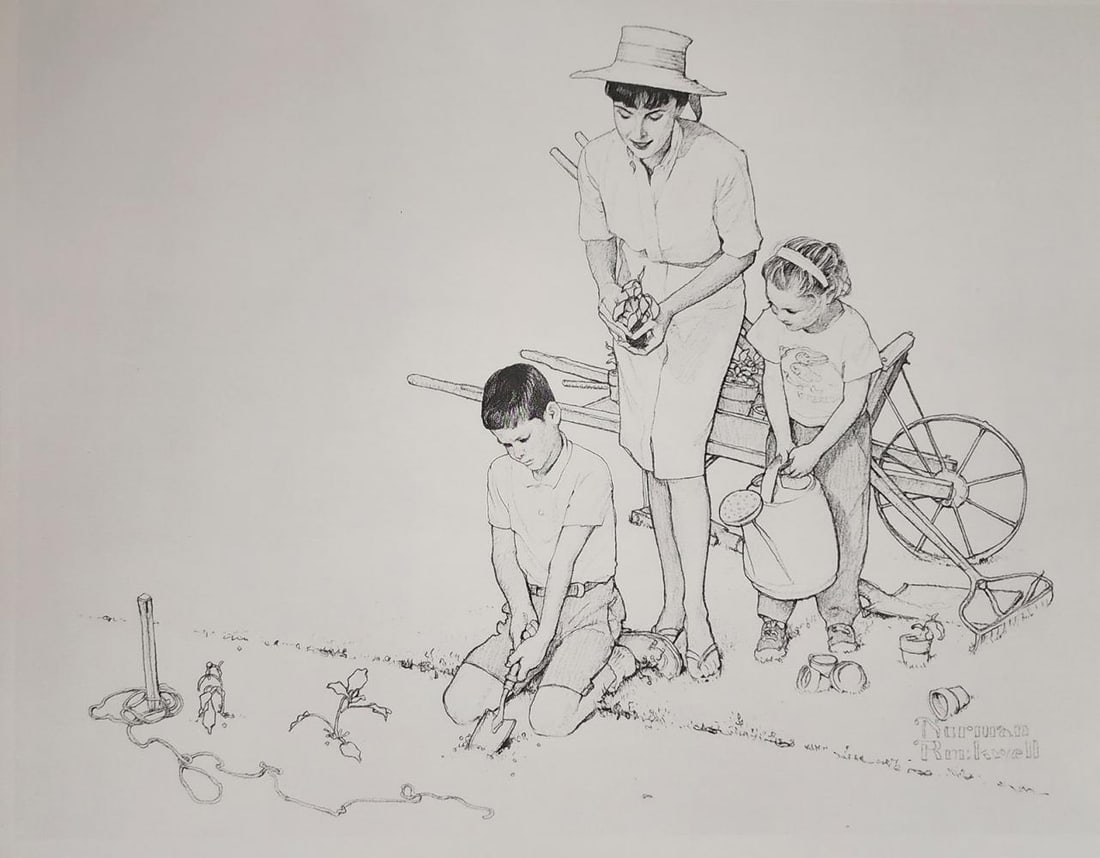 Norman Rockwell, Planting A Garden - 1962 (1 of 1)