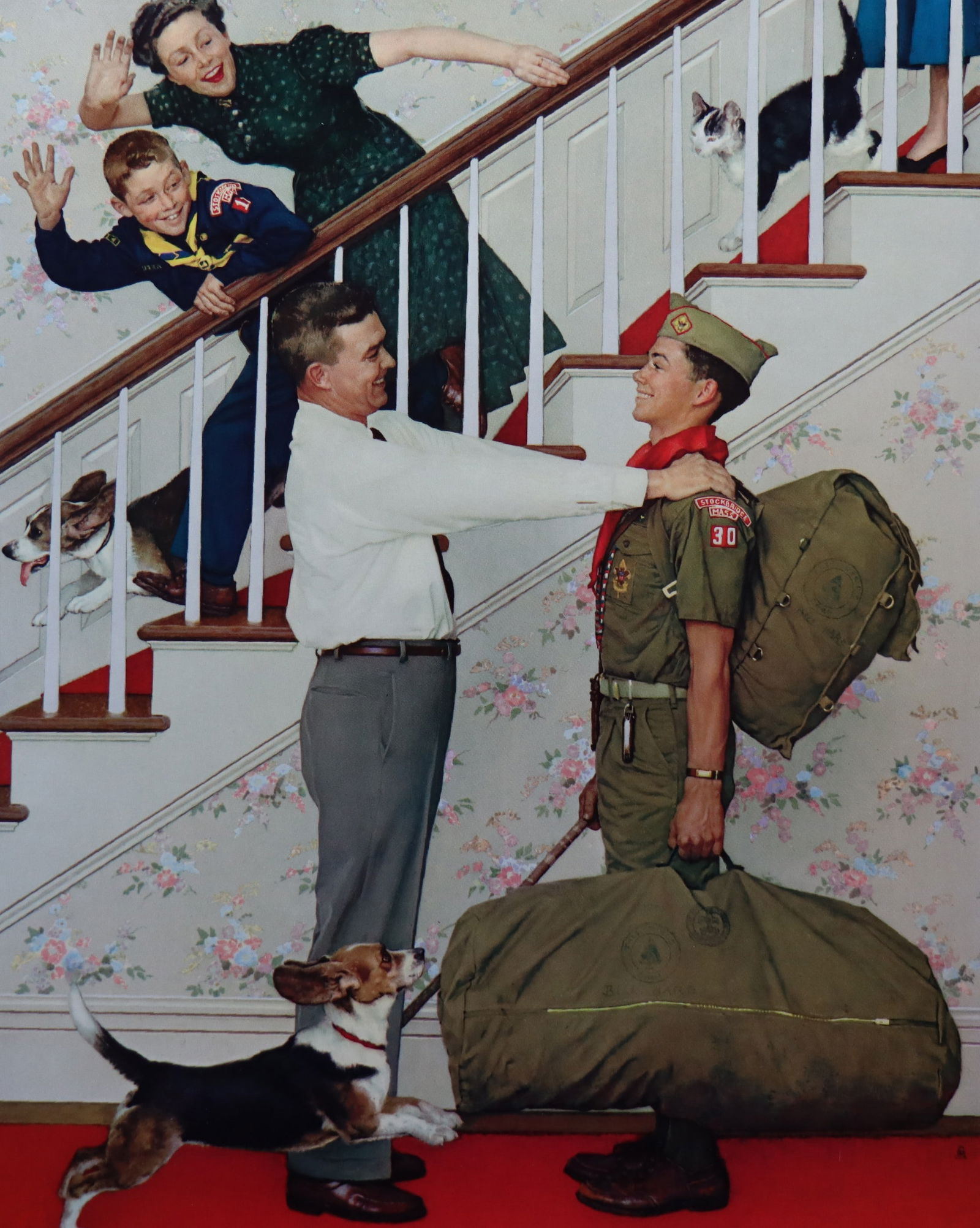 Norman Rockwell, 'Homecoming', Offset Lithograph, 1969: Artist: Norman Rockwell (American, 1894-1978) Title: Surface: Gloss Paper Type: Offset Lithograph Year: 1969 Size: 14"x11" inches (35.6 x 27.9 cm) (sheet, each)Origin: USA Signed: No Artist Bio: First