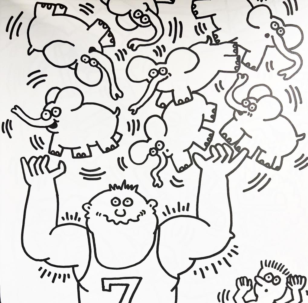 Keith Haring, Untitled VII, Limited Edition Lithograph, 1985: Description Artist: Keith Haring Title: Untitled X Year: 1985 Dimensions: 11.5 in. by 11 in. Edition: From the rare limited edition of 300 Publisher: Keith Haring POP Shop NYC Medium: Lithograph on Pa