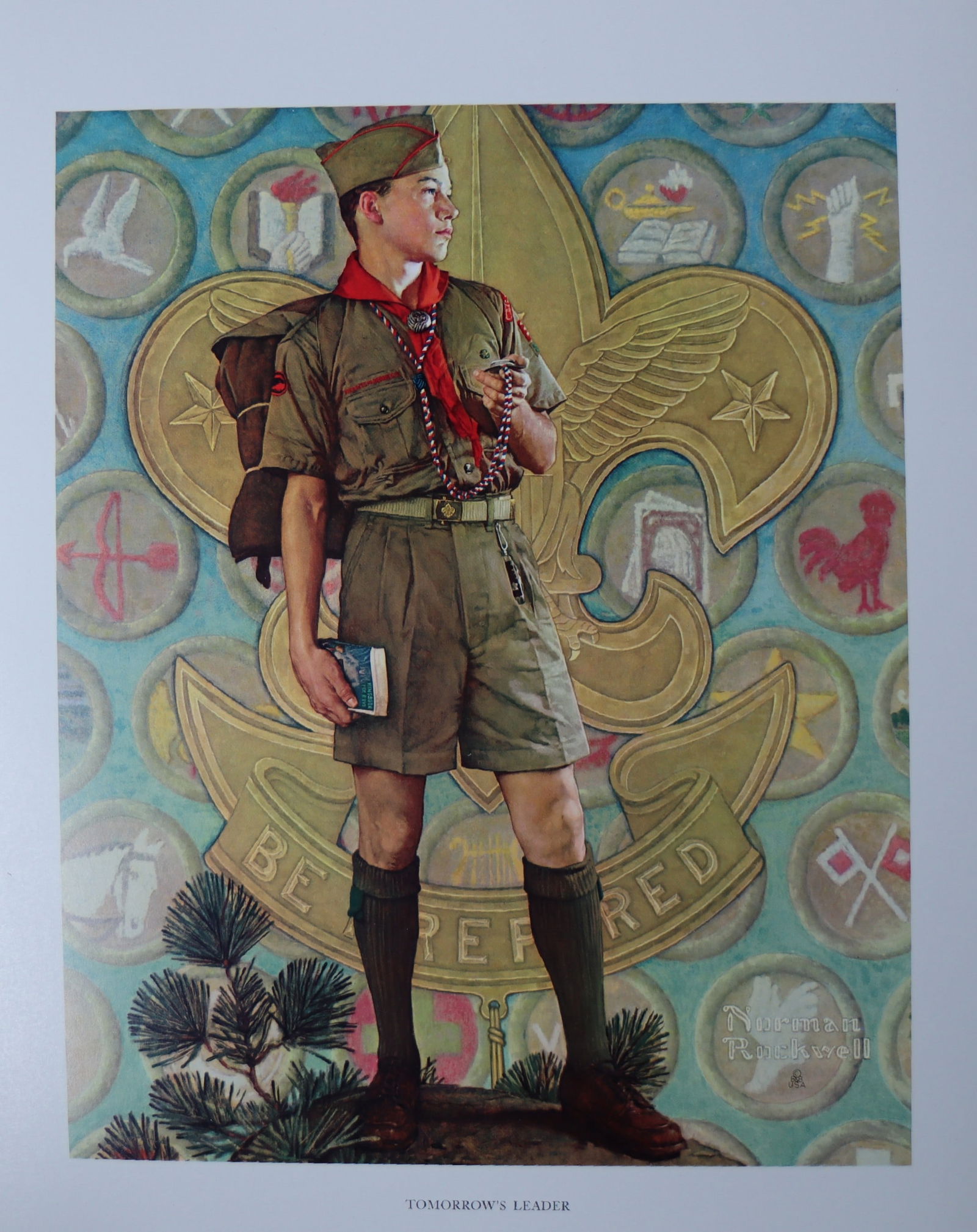 Norman Rockwell, 'Tomorrow's Leader', Offset Lithograph, 1969: Artist: Norman Rockwell (American, 1894-1978) Title: Surface: Gloss Paper Type: Offset Lithograph Year: 1969 Size: 14"x11" inches (35.6 x 27.9 cm) (sheet, each)Origin: USA Signed: No Artist Bio: First