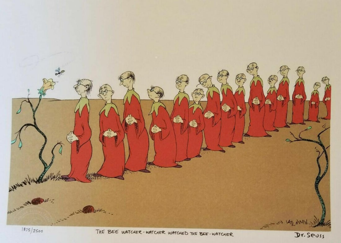 Dr. Seuss, 'The Bee Watcher', Signed Limited Edition Lithograph (1 of 2)