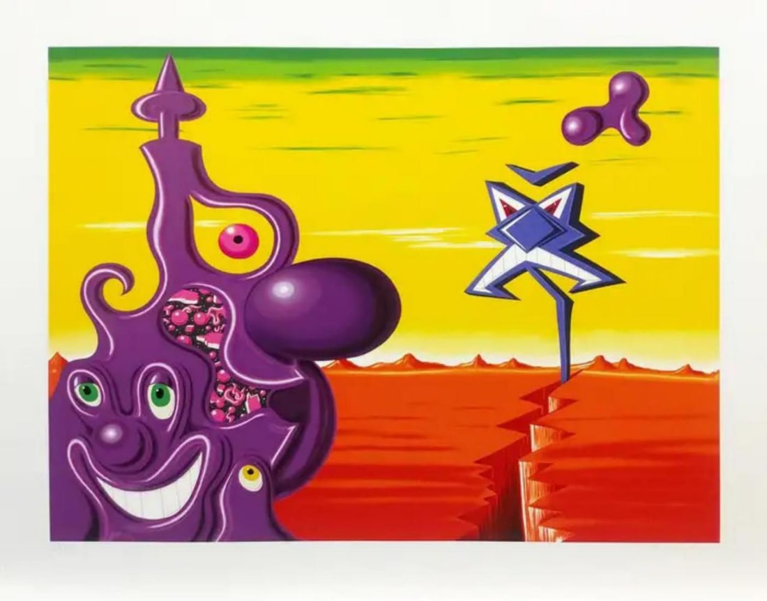 Kenny Scharf, 'Sajippe Krakka Joujes', Hand-Signed Serigraph, 1997: Artist: Kenny Scharf Title: Sajippe Krakka Joujesh Year: 1997 Medium: Screenprint Edition: UNSIGNED Image Size: 37 x 44 inches Size: 39 x 46 inches (93.98 x 111.76 cm) Publisher: Bruk Editions Serigra
