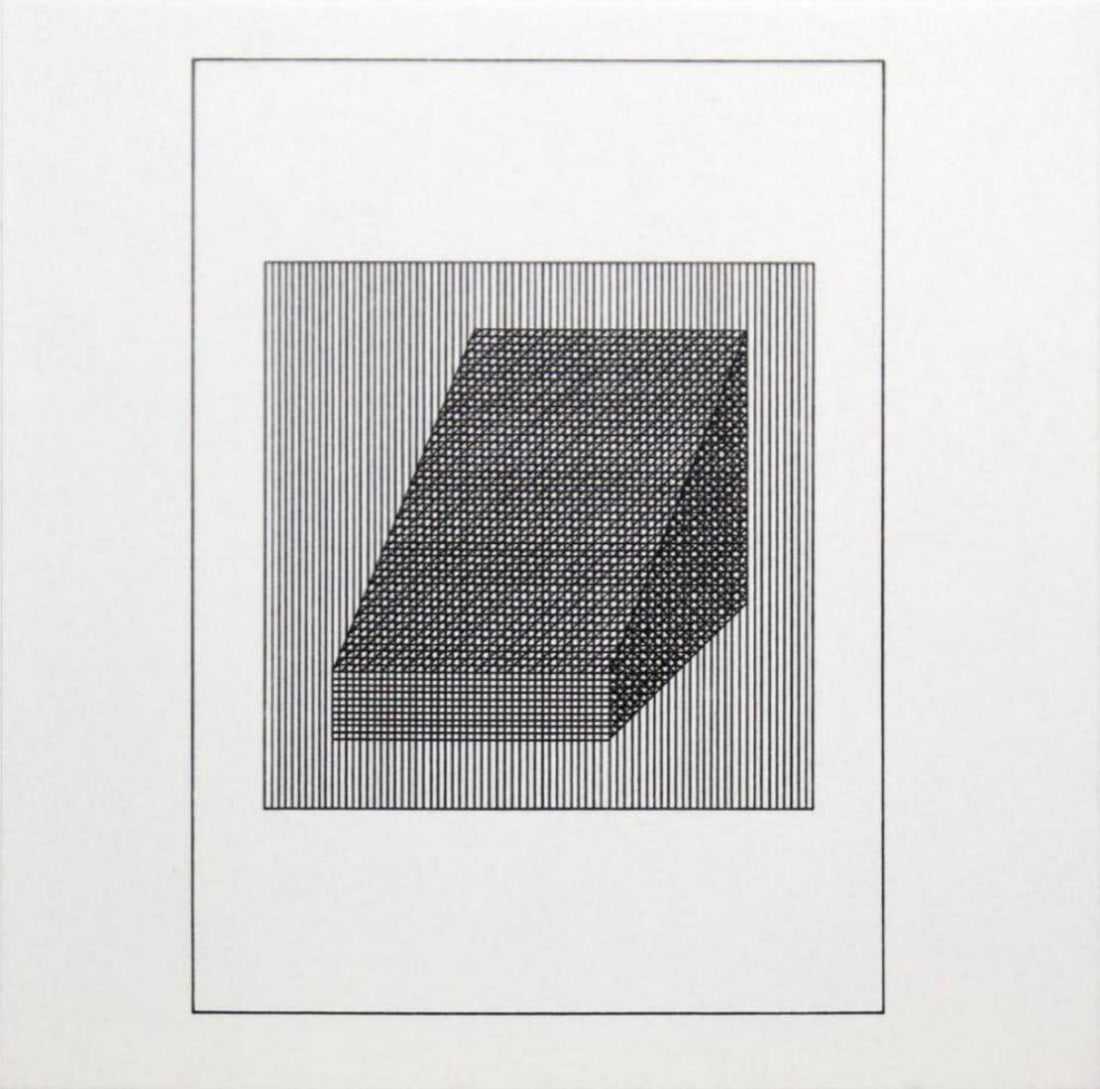 Sol Lewitt, 'Untitled' - Angled Quadrilateral, From The Suite 'Ficciones', Silkscreen: Description Artist: Sol Lewitt Title: Untitled from the Suite "Ficciones" Year: 1984 Dimensions: 8in. by 8in. Edition: From the rare limited edition Publisher: Limited Editions Club, New York Suite: F