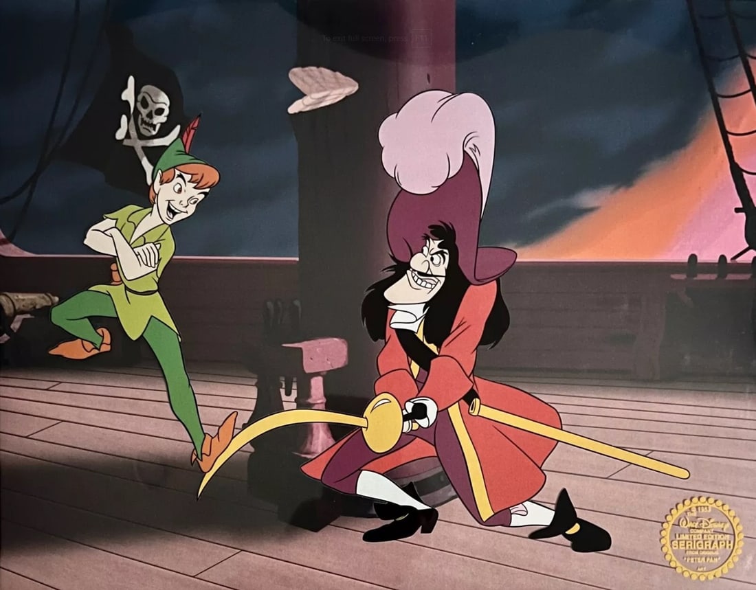 Disney, Peter Pan & Captain Hook duel, Limited Edition Animation Cel (1 of 1)