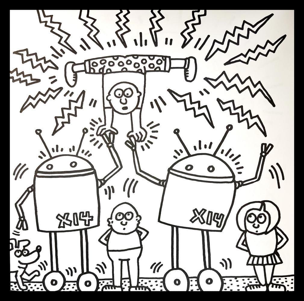 Keith Haring, Untitled V, Lithograph, 1985: Artist: Keith Haring Title: Untitled V Year: 1985 Dimensions: 11.5 in. by 11 in. Edition: From the rare limited edition of 300 Publisher: Keith Haring POP Shop NYC Medium: Lithograph on Paper Conditio