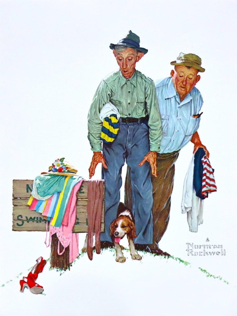 Norman Rockwell, Sweet Surprise, Colotype: Artist: Norman Rockwell (1894-1978) Dimensions: 12"x9" Type: Fine Art Print Surface: Paper Year: C.1980s Artist Bio: Norman Rockwell (1894-1978) was an iconic American painter and illustrator famous f