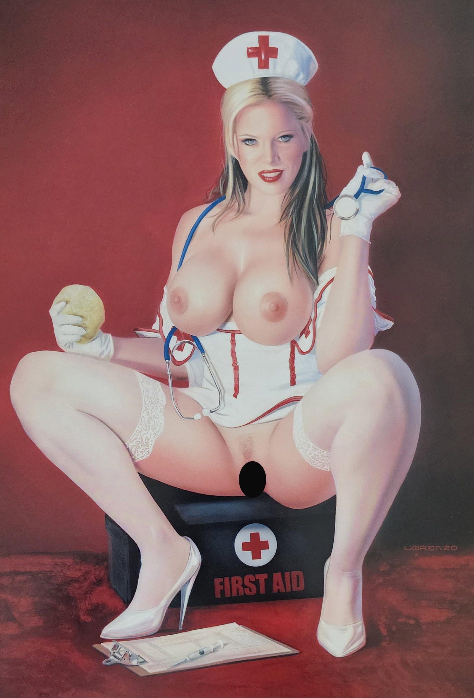 Lorenzo Sperlonga, Erotic Fantasy - 2008: Artist: Lorenzo Sperlonga Title: Erotic Fantasy Medium: Offset Lithograph Year: 2008, Printed in Hong Kong Size: 12 x 8.5 inces Mount Board Size Approx.: 20 X 16 inchesPrint Border: No - full bleed pr