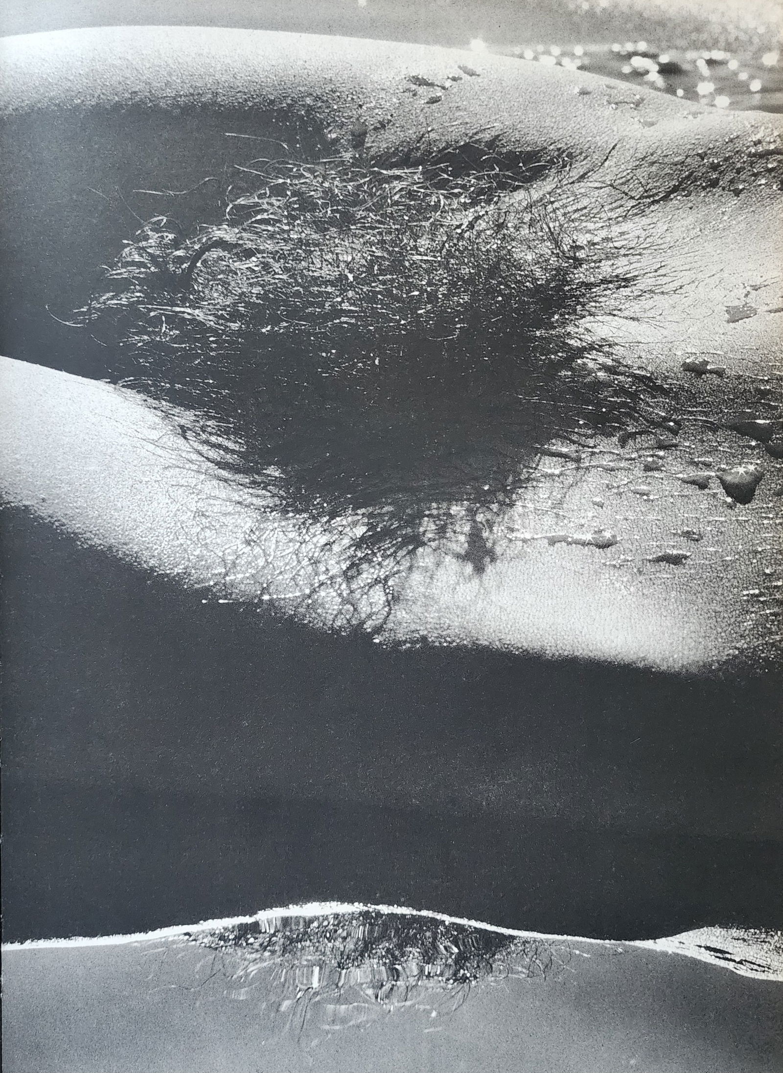 Lucien Clergue, On the beach, 1973: Photographer: Lucien Clergue (France, 1934 - 2014) - renowned French photographer with a diverse body of work, he is perhaps best known for his dynamic female nude studies in and around water which of